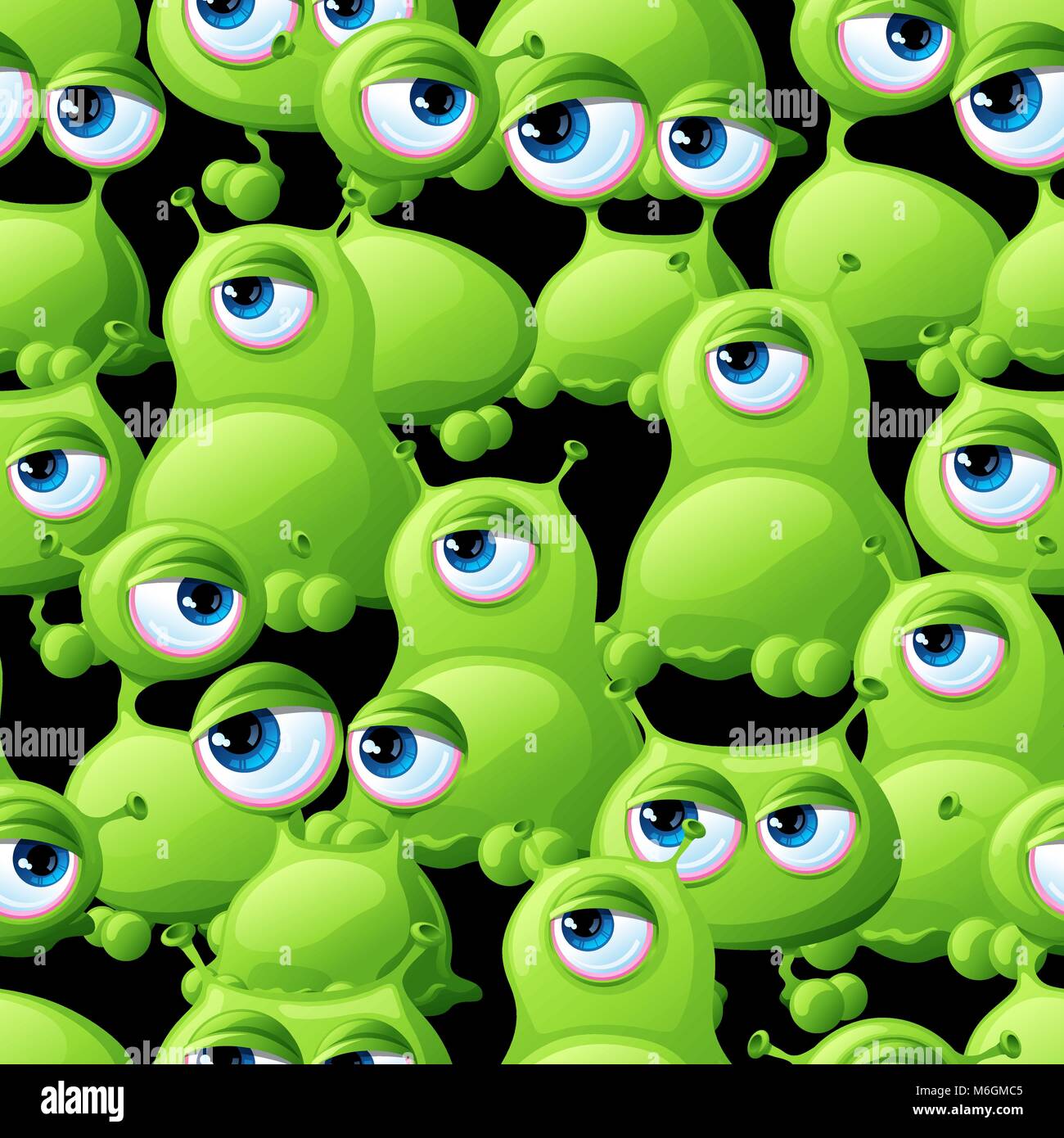 Abstract seamless pattern with cute monsters Stock Vector Image & Art ...