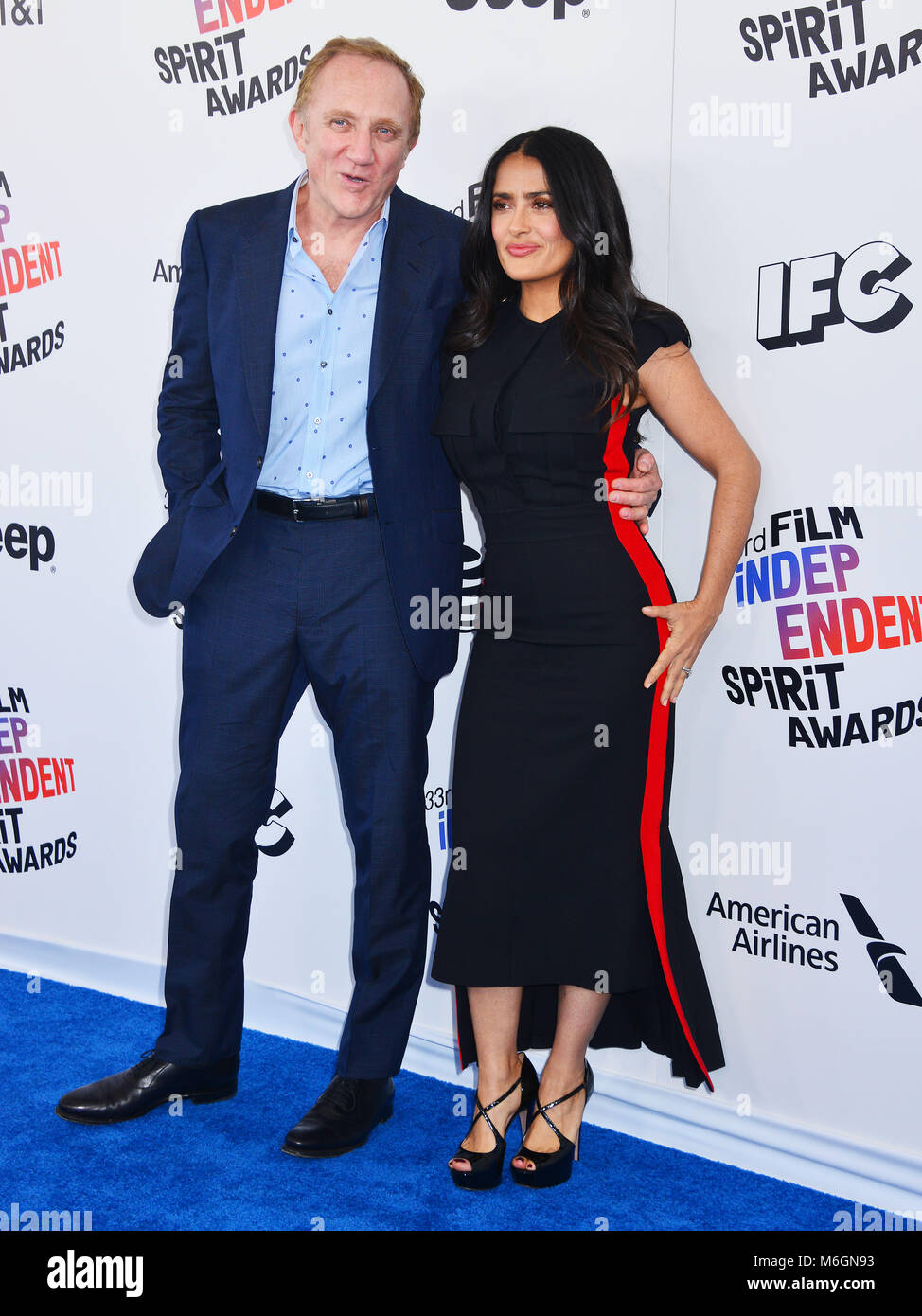 Salma Hayek, Francois-Henri Pinault 151 attends the 2018 Film Independent Spirit Awards on March 3, 2018 in Santa Monica, California Credit: Tsuni / USA/Alamy Live News Stock Photo