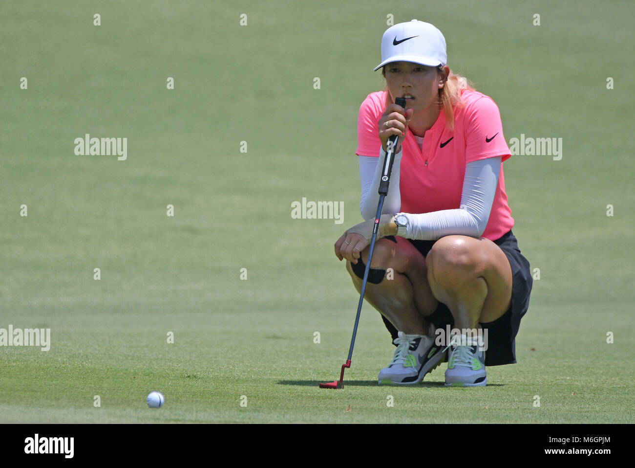 Singapore. 4th Mar, 2018. Michelle Wie of the United States competes during the HSBC Women's World Championship at Sentosa Golf Club in Singapore, on March 4, 2018. Credit: Then Chih Wey/Xinhua/Alamy Live News Stock Photo