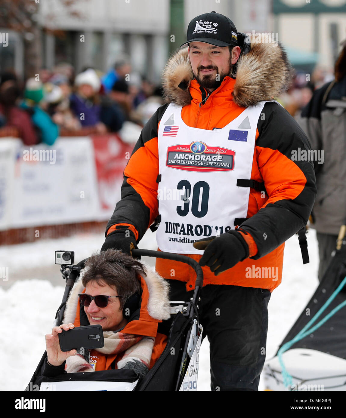 Anchorage, United States. 03rd Mar, 2018. Peter Kaiser of Bethel, Alaska at the ceremonial start