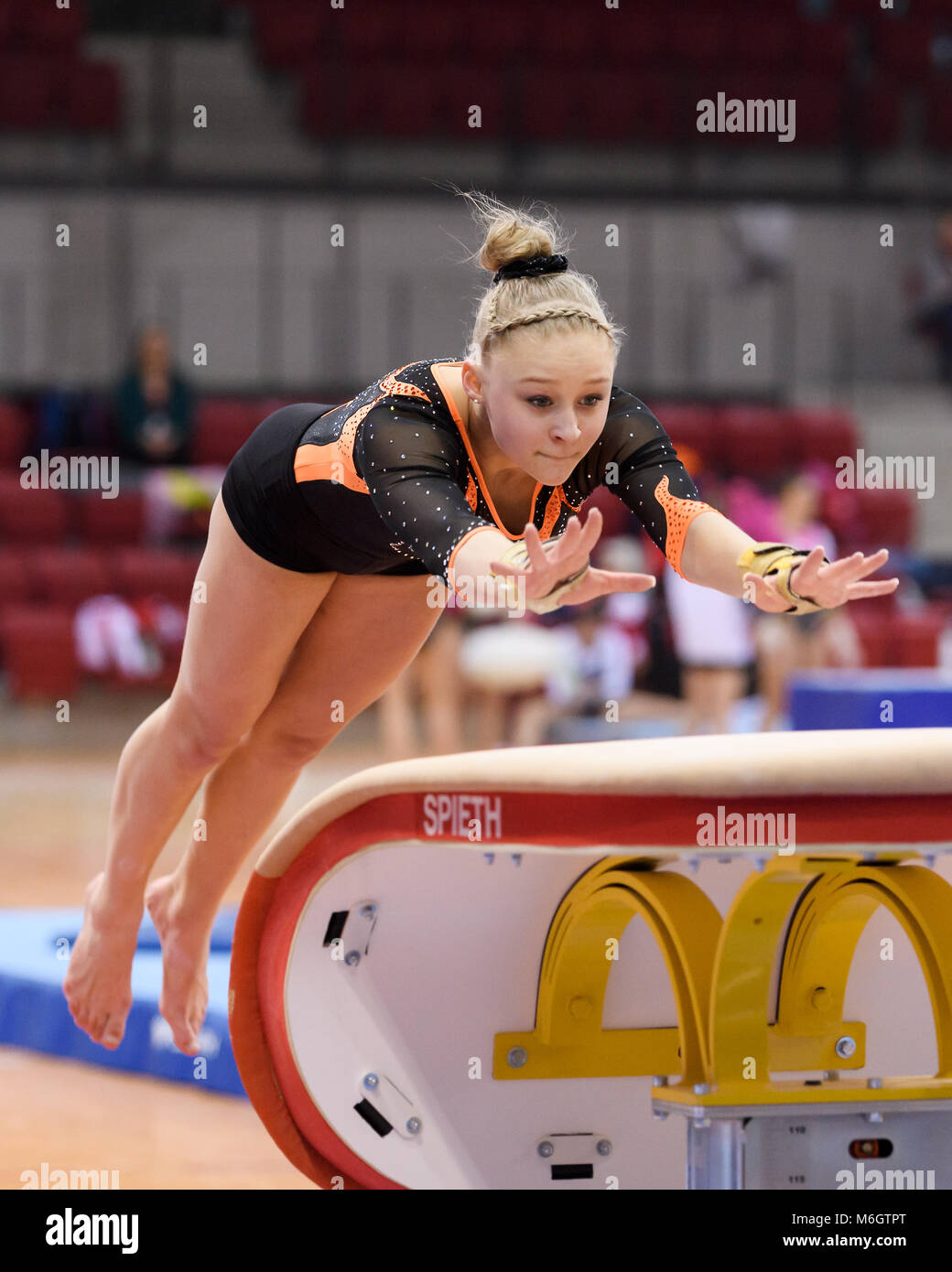 Stuttgart, Deutschland. 03rd Mar, 2018. Emma Hoefele (KRK). GES/ Turnen/ Bundesliga: Saisonauftakt, 03.03.2018 -- |usage worldwide Credit: dpa/Alamy Live News Stock Photo