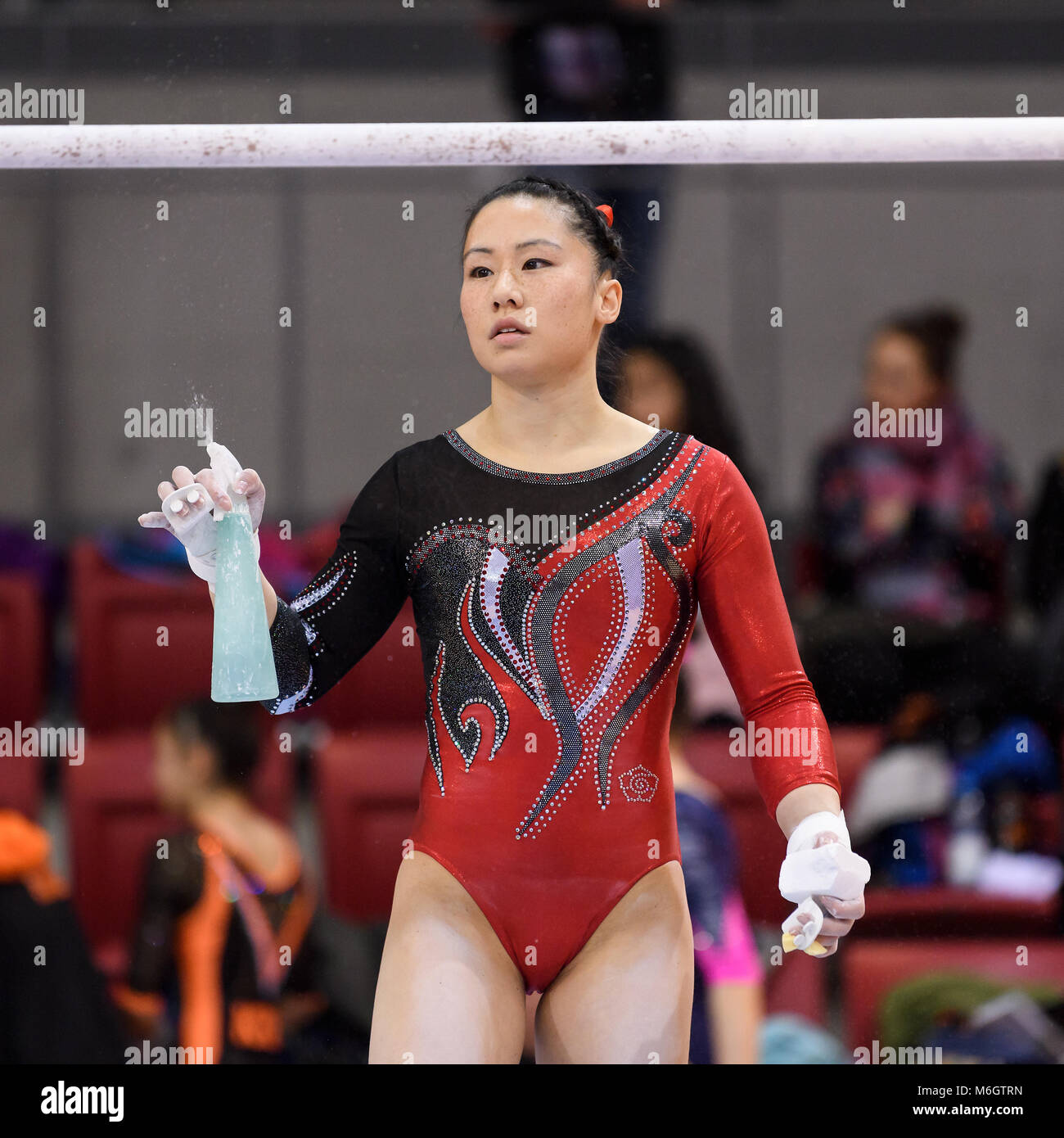 Stuttgart, Deutschland. 03rd Mar, 2018. Stufenbarren: Kim Bui (MTV Stuttgart). GES/ Turnen/ Bundesliga: Saisonauftakt, 03.03.2018 -- |usage worldwide Credit: dpa/Alamy Live News Stock Photo