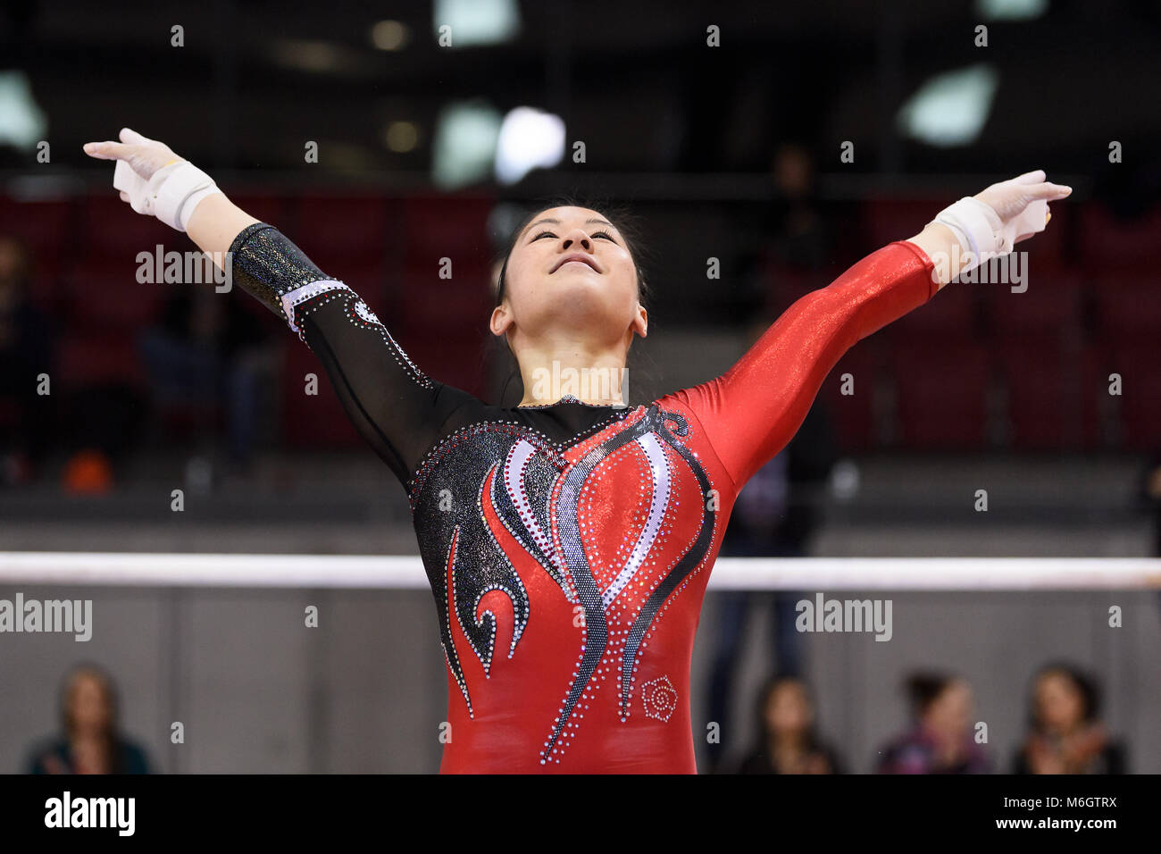 Stuttgart, Deutschland. 03rd Mar, 2018. Stufenbarren: Kim Bui (MTV Stuttgart). GES/ Turnen/ Bundesliga: Saisonauftakt, 03.03.2018 -- |usage worldwide Credit: dpa/Alamy Live News Stock Photo