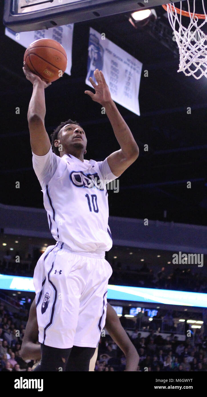 March 3, 2018 - Old Dominion Monarchs guard Xavier Green (10) shoots the ball during the Florida International Golden Panthers vs Old Dominion Monarchs game at the Ted Constant Center in Norfolk, Va. Old Dominion beat FIU 79-53. Jen Hadsell/CSM Credit: Cal Sport Media/Alamy Live News Stock Photo