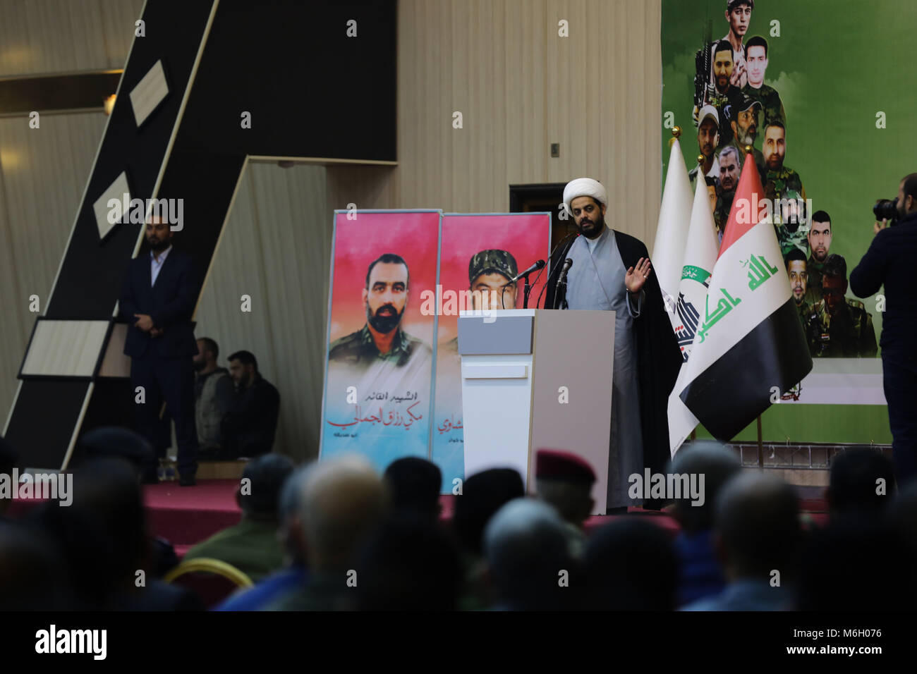 March 3, 2018 - A conference is held in Baghdad to commemorate three years since the recapture of Tikrit from the Islamic State. The conference was attended by the Iraqi Interior Minister, by the commander of the Popular Mobilisation Forces (PMF), Abu Mahdi al-Muhandis, and by the leader of the Credit: ZUMA Press, Inc./Alamy Live News Stock Photo