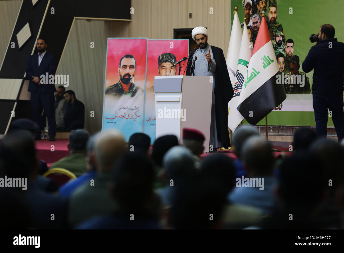 March 3, 2018 - A conference is held in Baghdad to commemorate three years since the recapture of Tikrit from the Islamic State. The conference was attended by the Iraqi Interior Minister, by the commander of the Popular Mobilisation Forces (PMF), Abu Mahdi al-Muhandis, and by the leader of the Credit: ZUMA Press, Inc./Alamy Live News Stock Photo