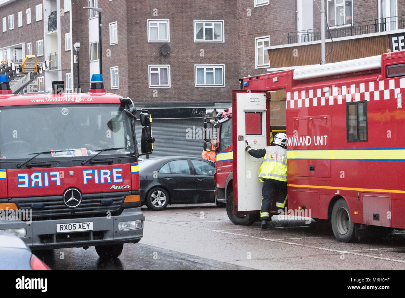 Romford Essex, 4th March 2018, A blast was reported in Farnham Road