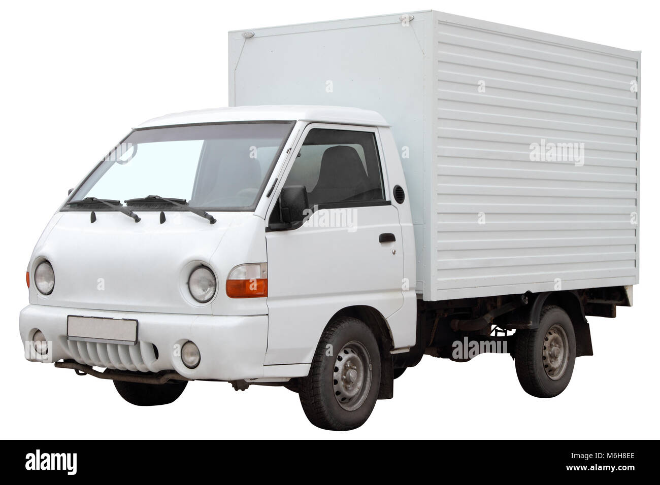 Compact van, isolated on white background. Stock Photo