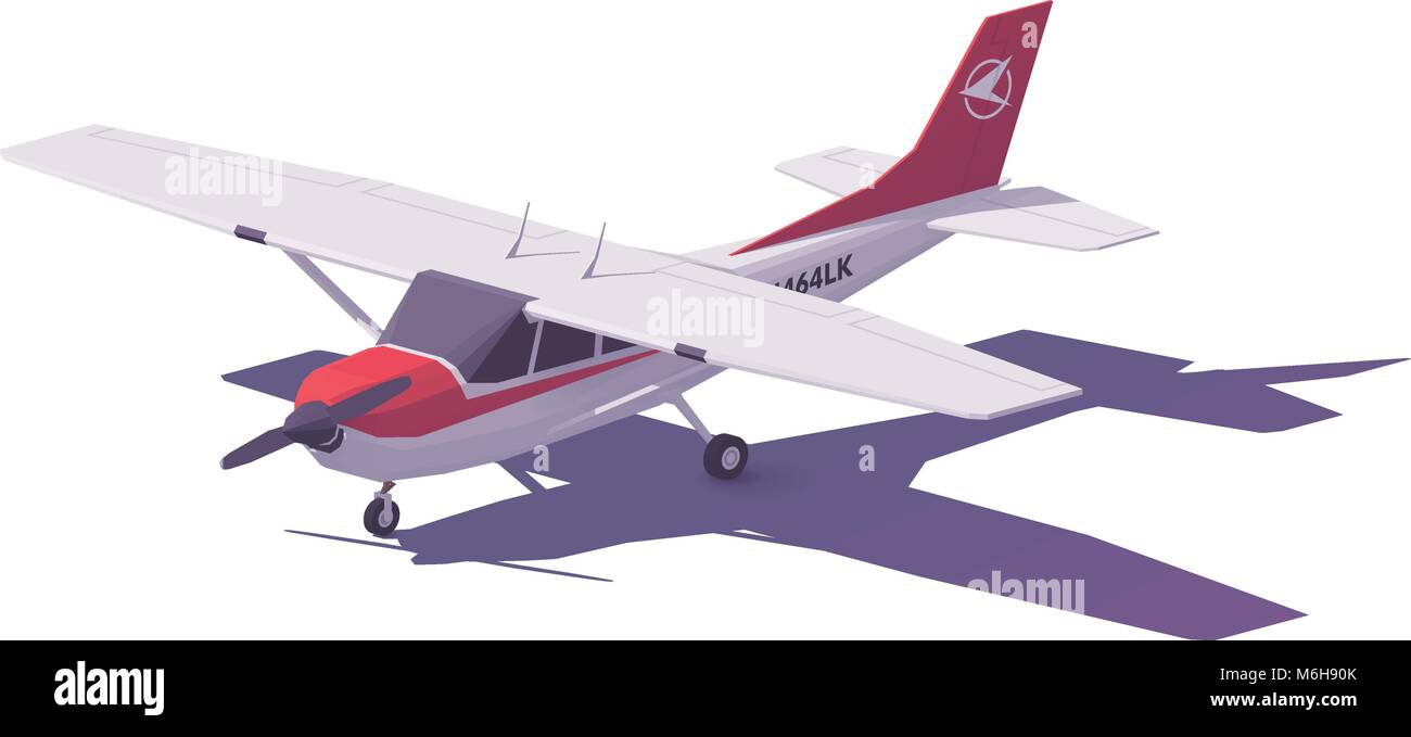 Vector low poly small airplane Stock Vector