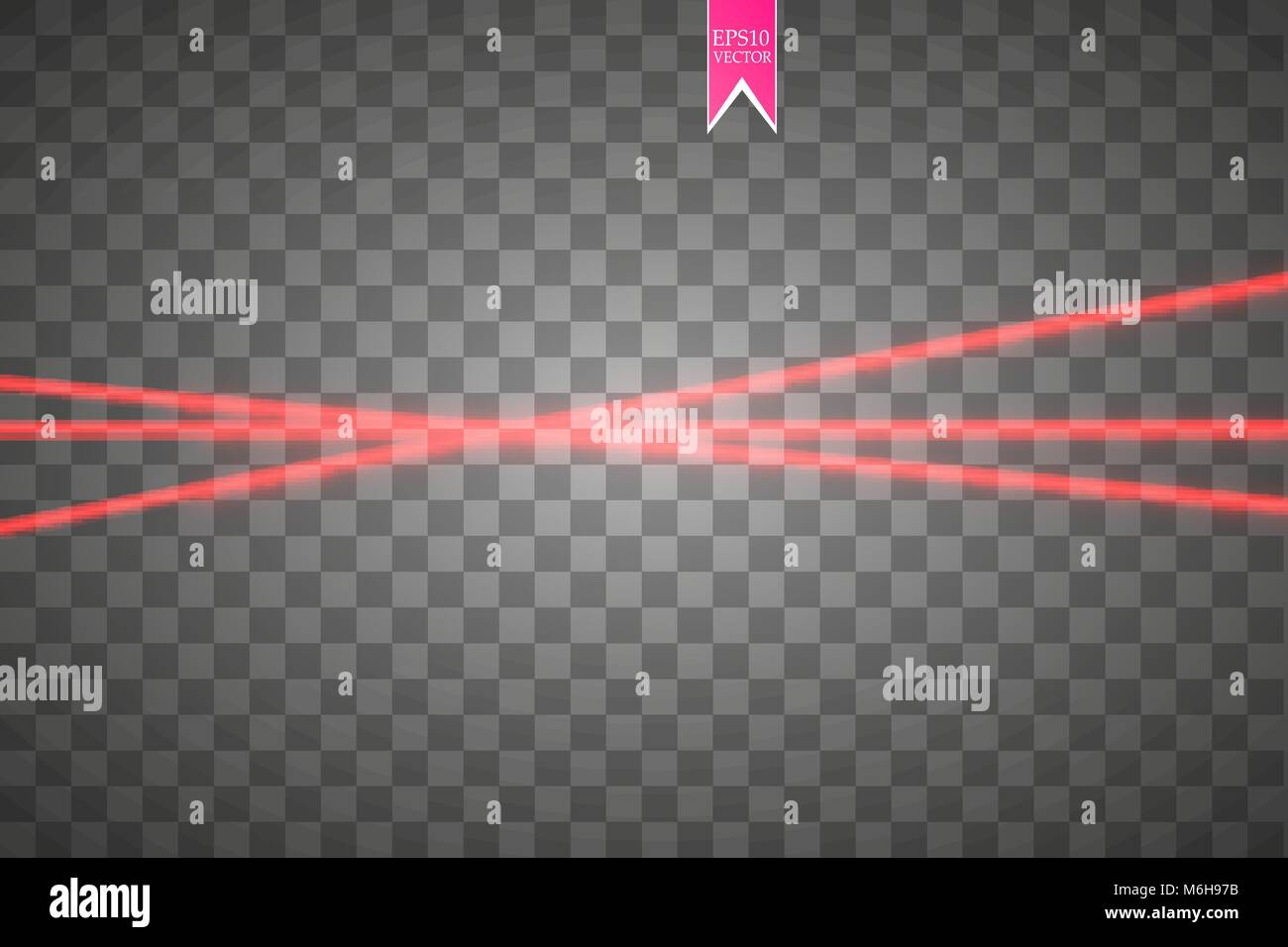 Abstract red laser beam. Vector illustration.the lighting effect