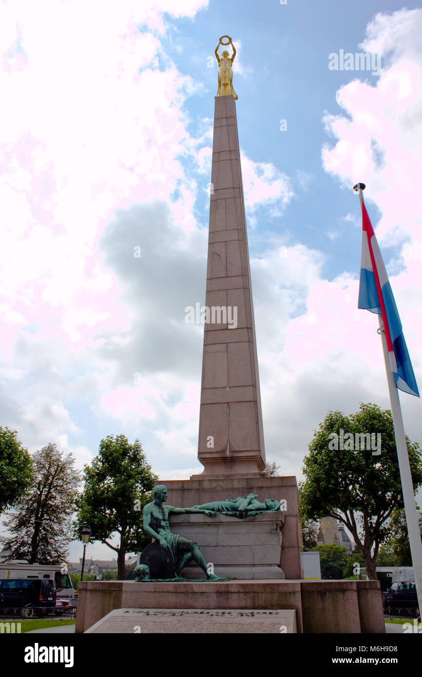 Luxembourg city, Luxembourg - July 28, 2011 : Statue of Gelle Fra (Remembrance Monument) Stock Photo