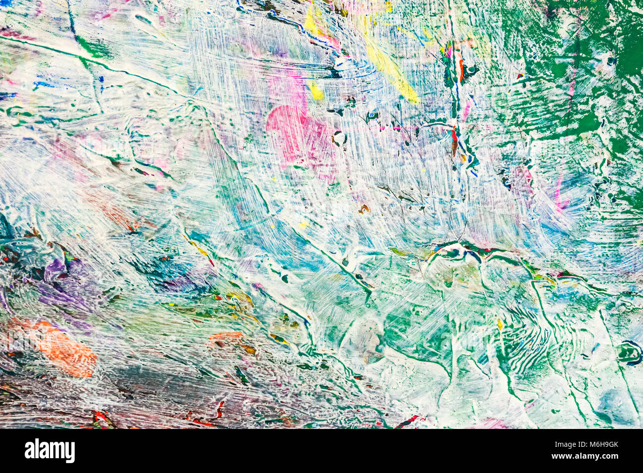 artistic texture background. hand painted canvas surface in green and ...