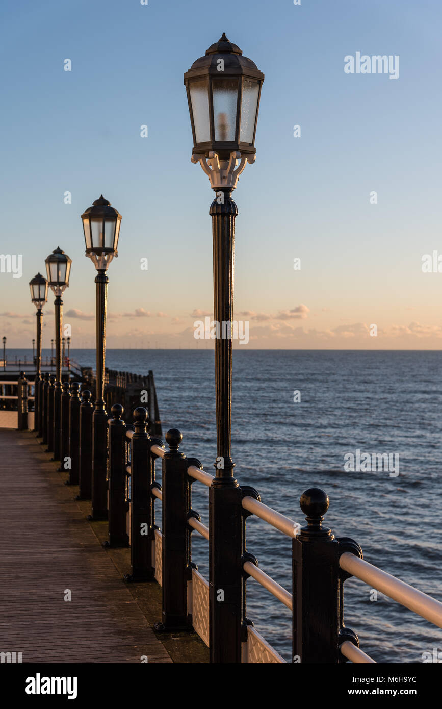 Lamp posts on worthing pier, West Sussex Stock Photo Alamy