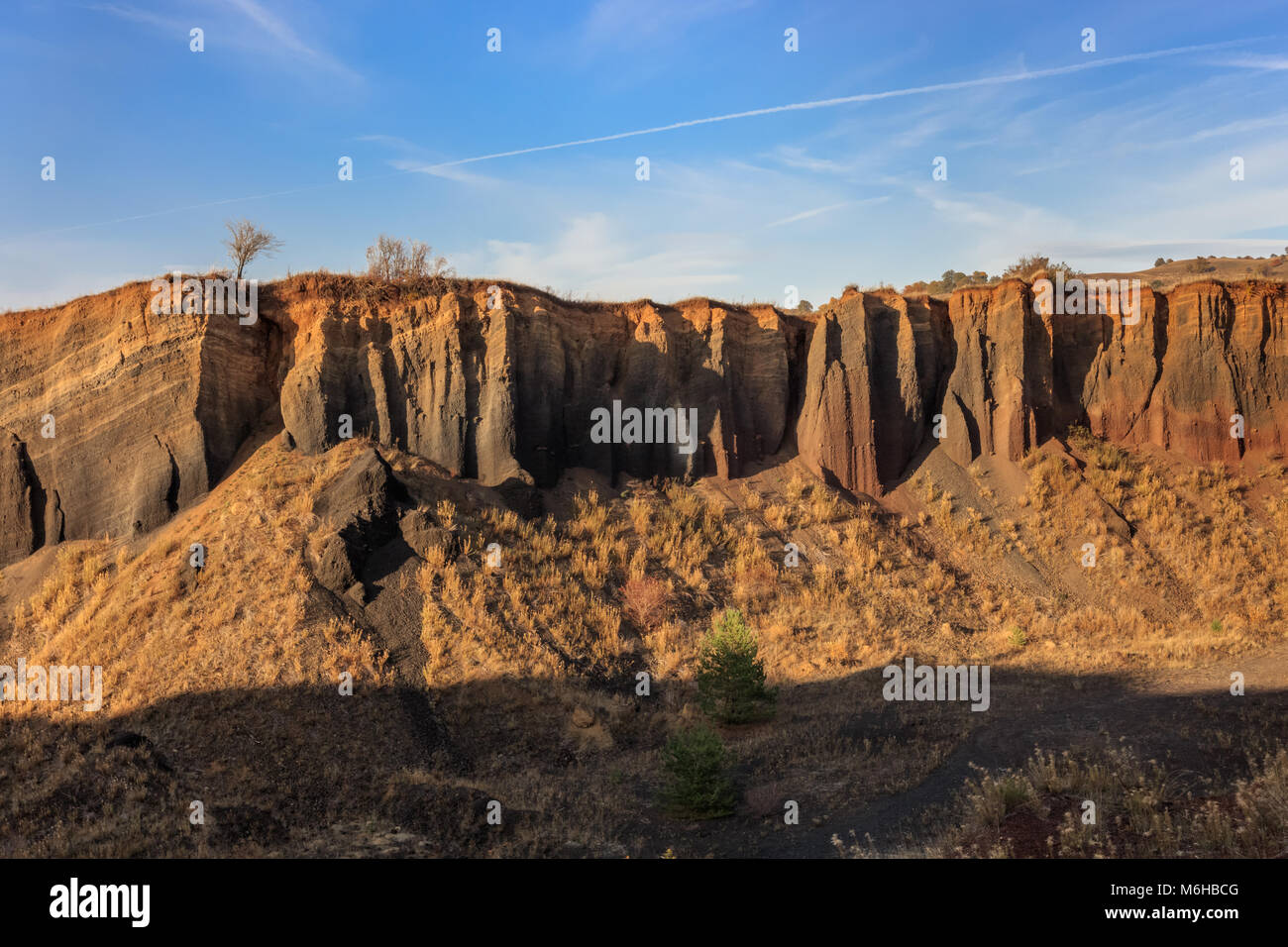 volcanic crater in Racos village. Brasov county, Transylvania, Romania Stock Photo