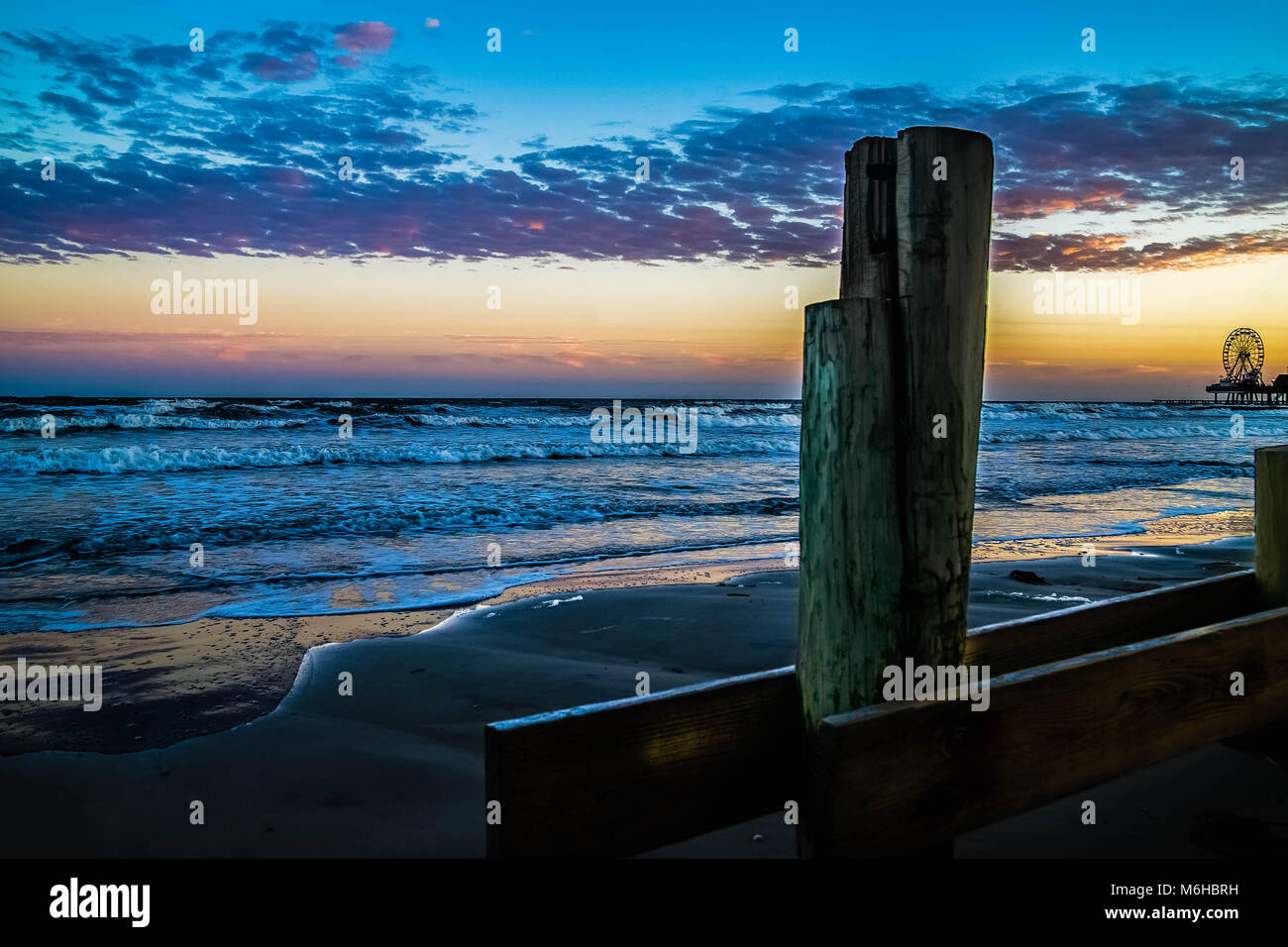 Low tide on Galveston beach Stock Photo Alamy