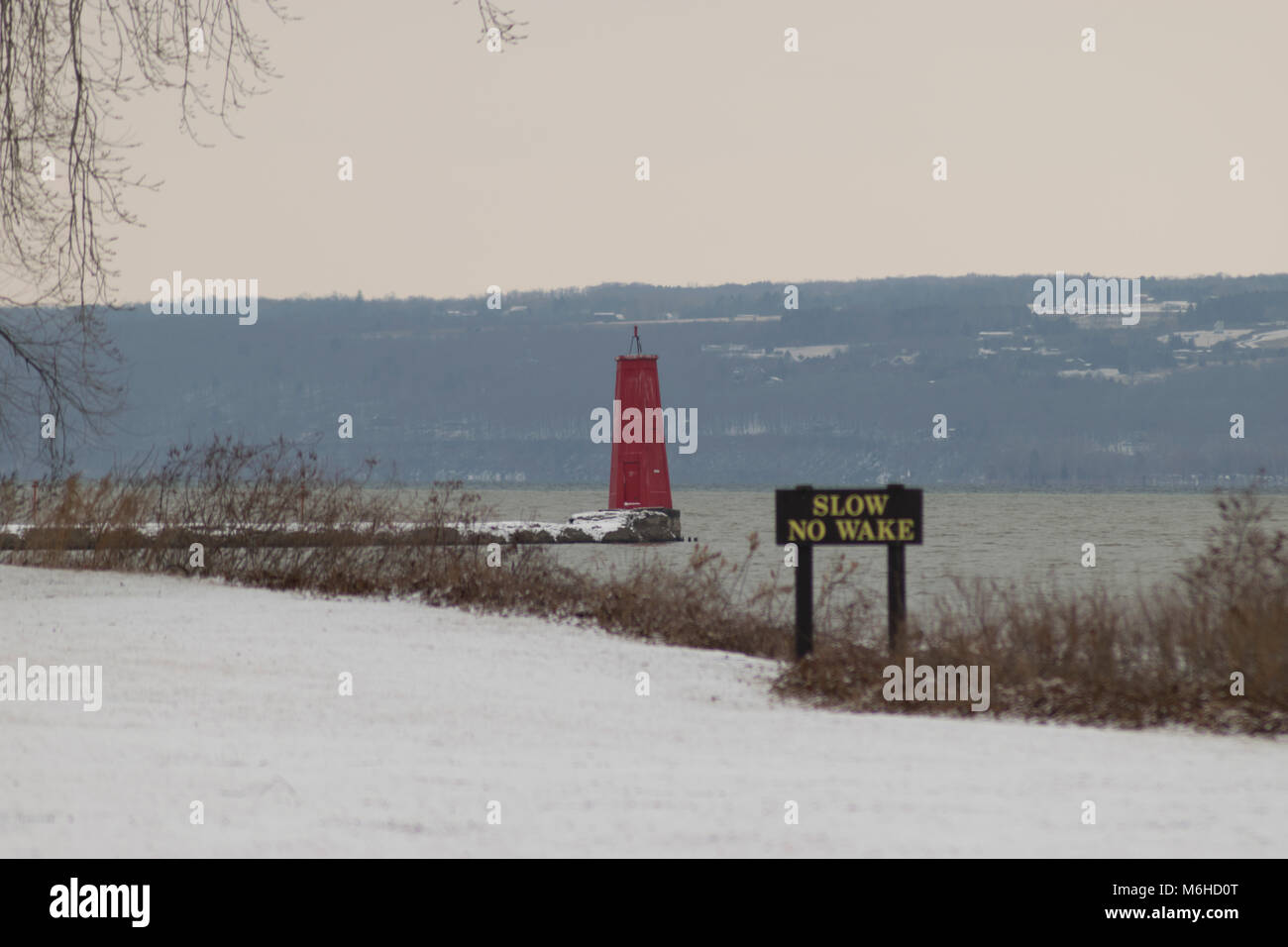 Cayuga Lake Inlet Lighthouse, Ithaca NY Stock Photo