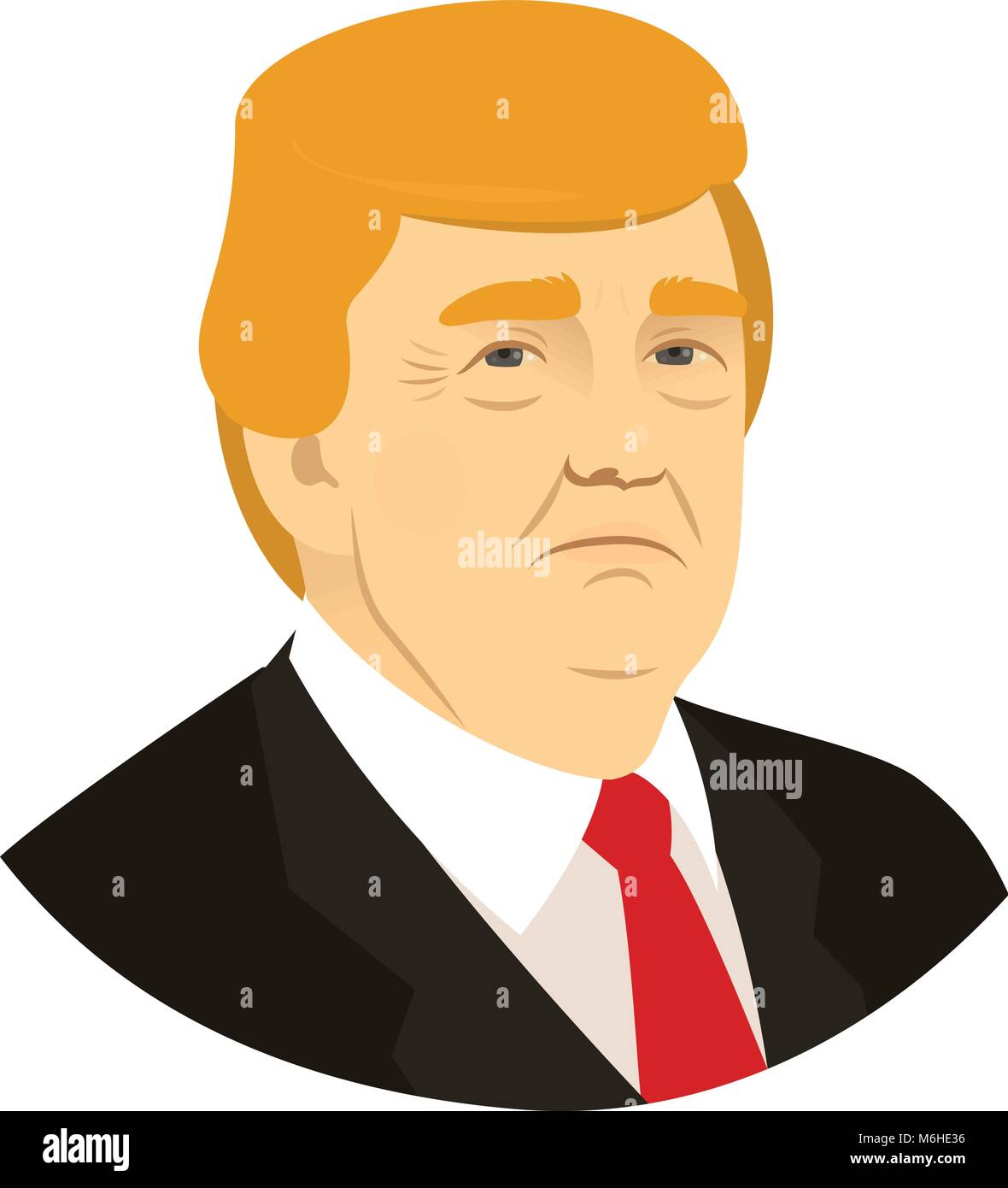 Donald Trump portrait, president of the USA, March 18, 2018. Stock Vector