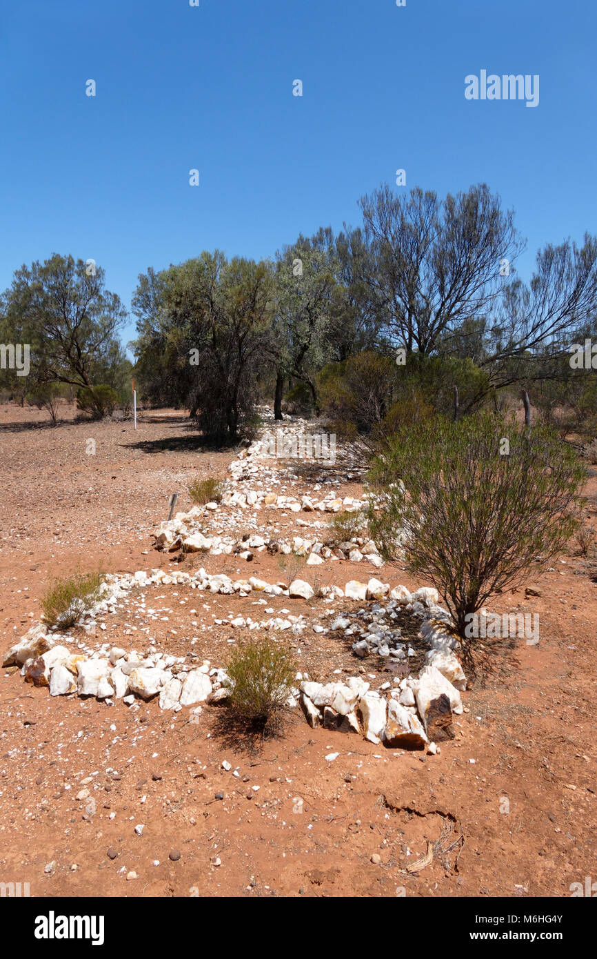 Siberia gold mining town grave site, Eastern Goldfields, Western Australia. Stock Photo