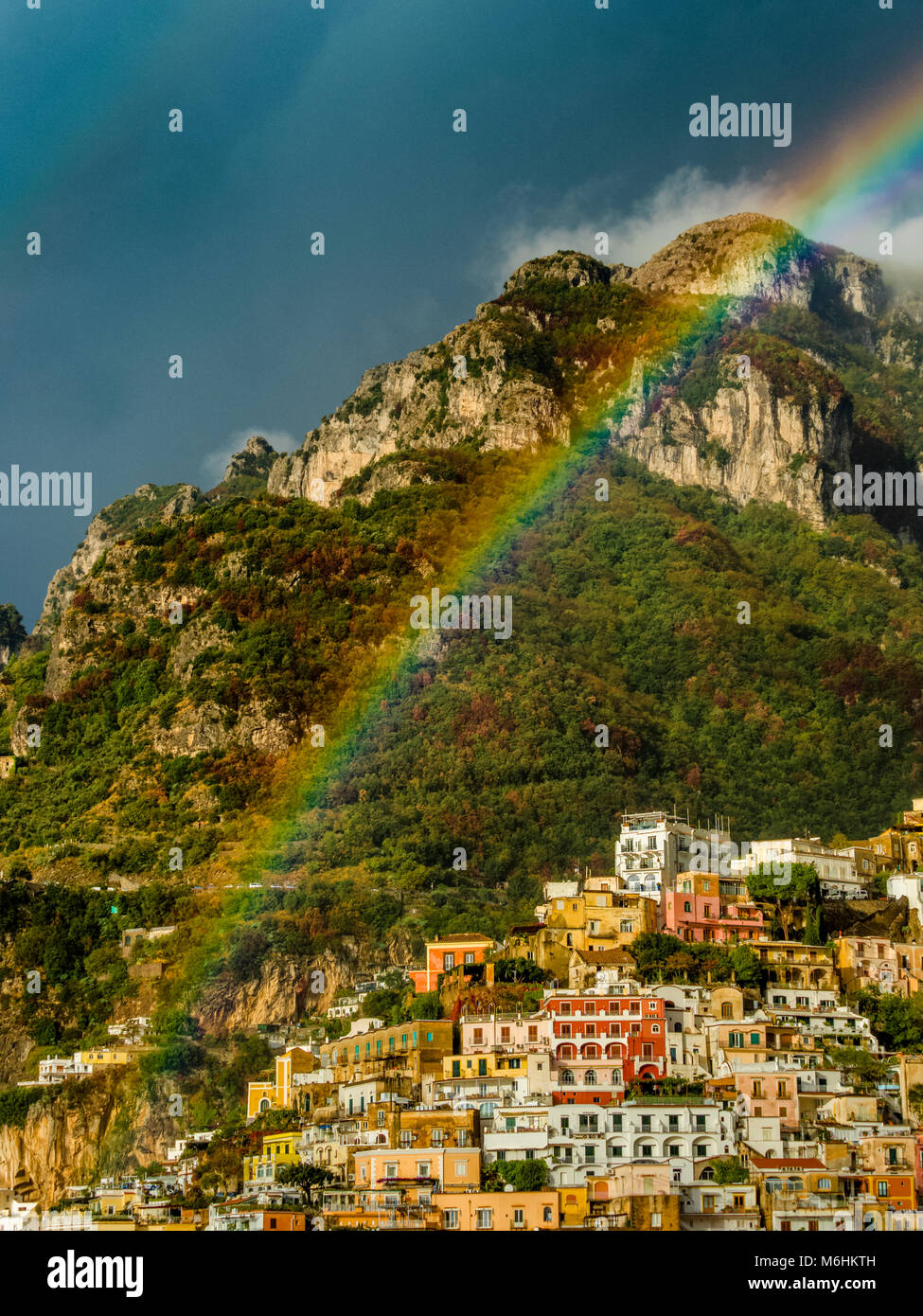 Town of Positano on Amalfi coast, Italy Stock Photo