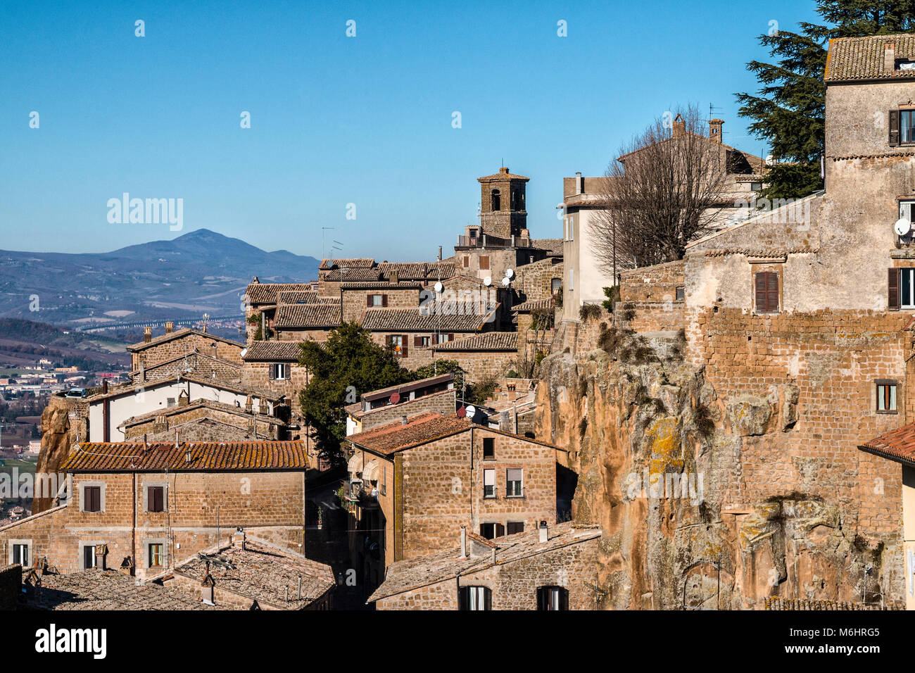a view of a foreshortening of the historic center of the city of Orvieto, Italy Stock Photo