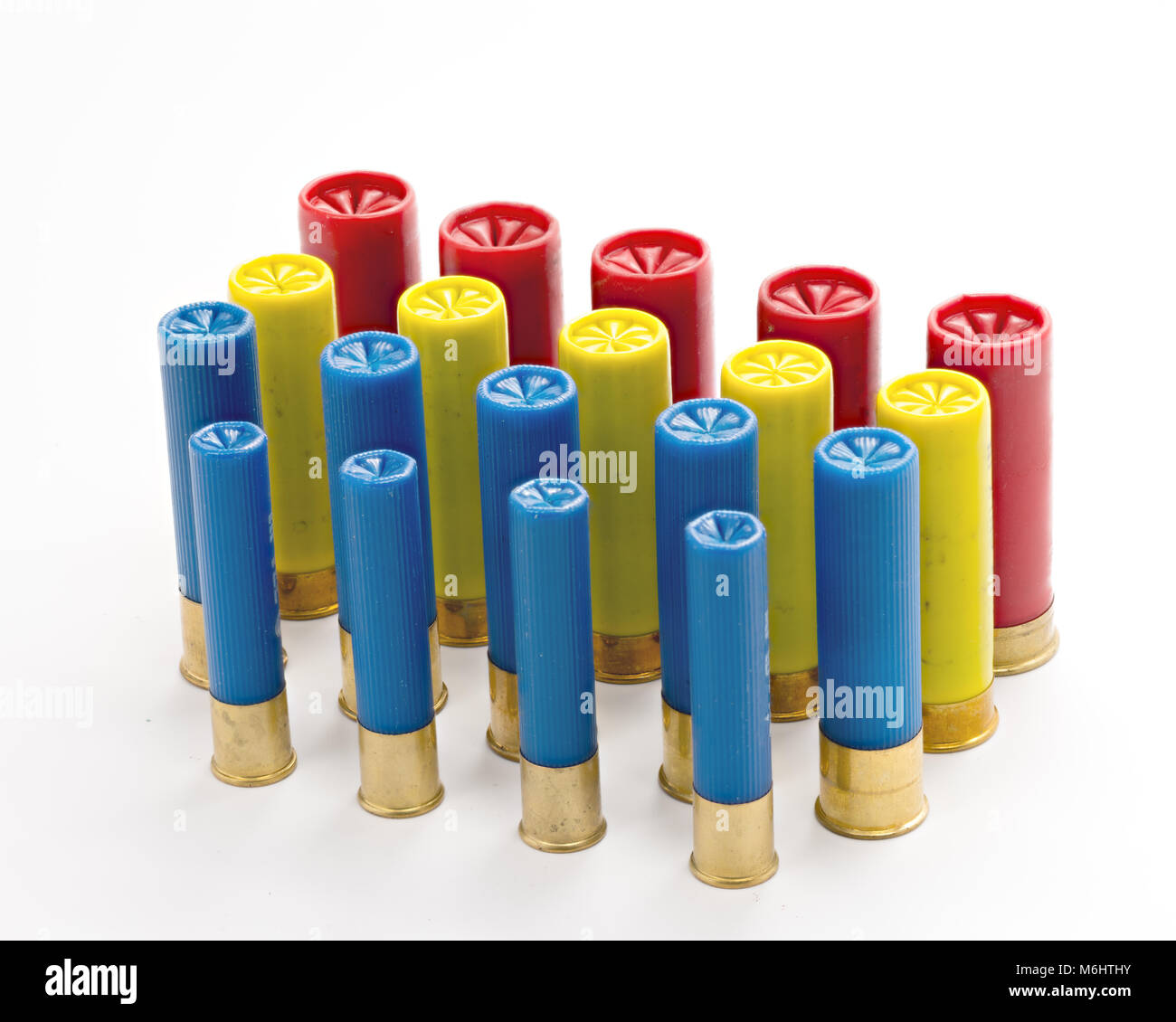 Different colors of shotgun ammunition indicate what gauge it is Stock