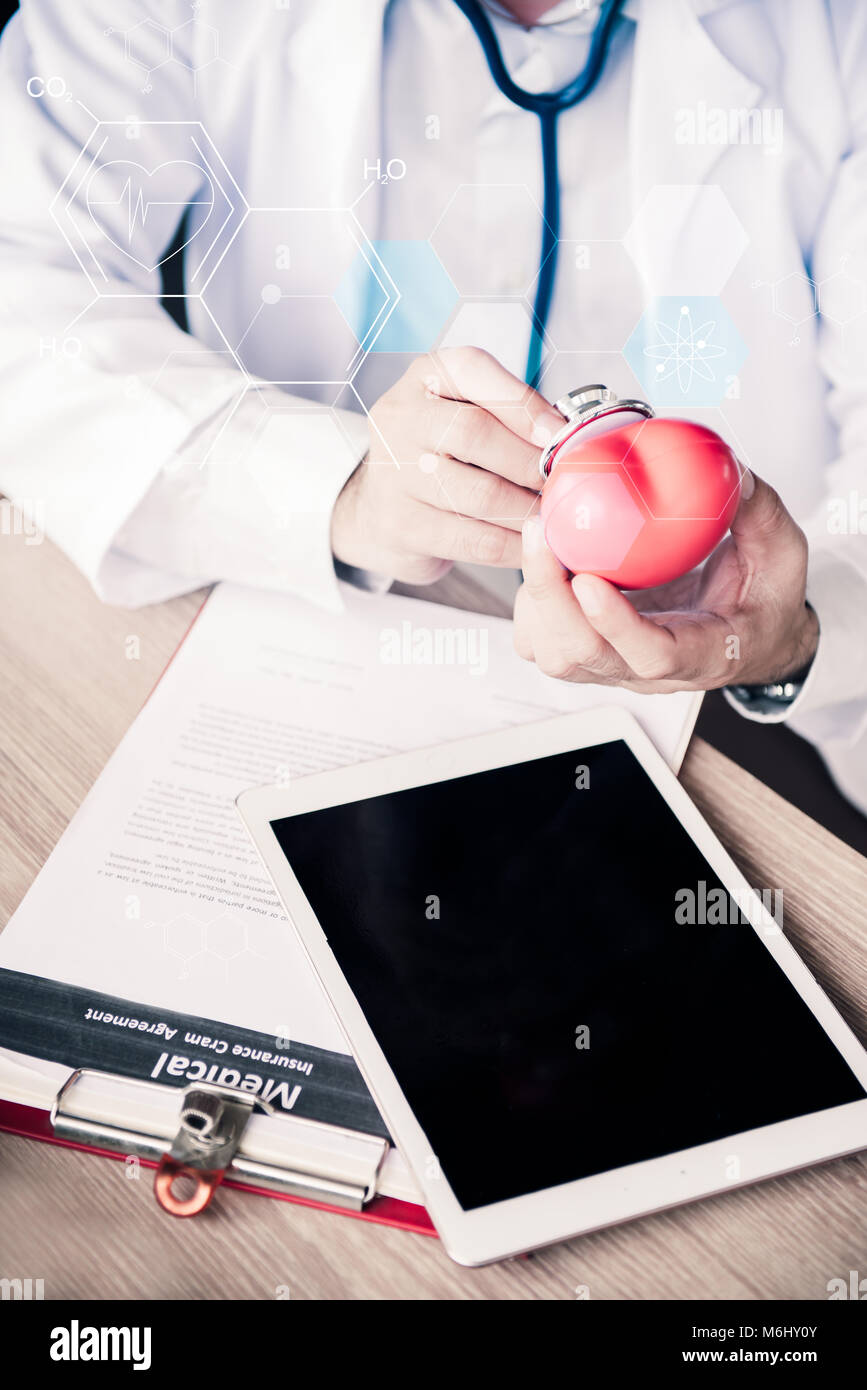 doctor, physical examination and Heart Disease Checker Stock Photo Alamy