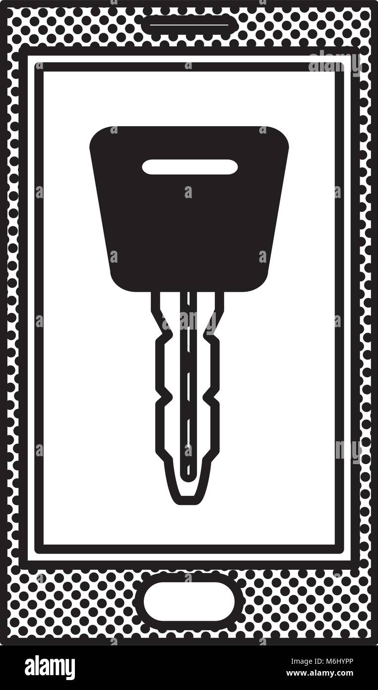 Key Phone Texture filling texture smartphone technology with security key object Stock ...