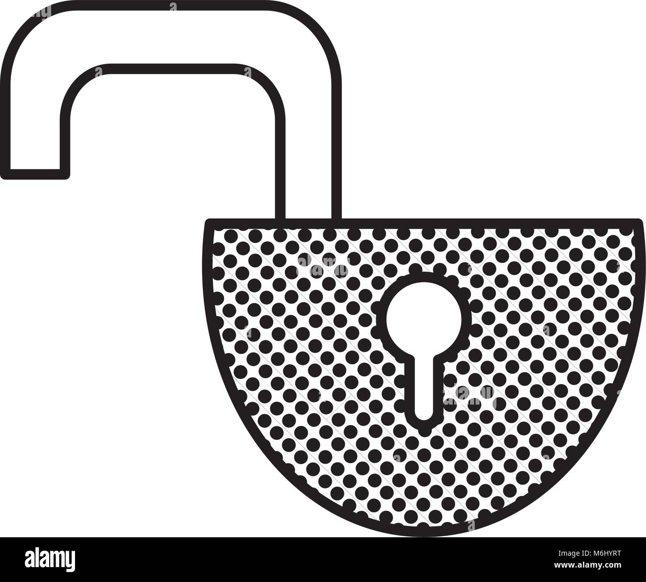 filling texture open padlock object to protection privacy Stock Vector ...