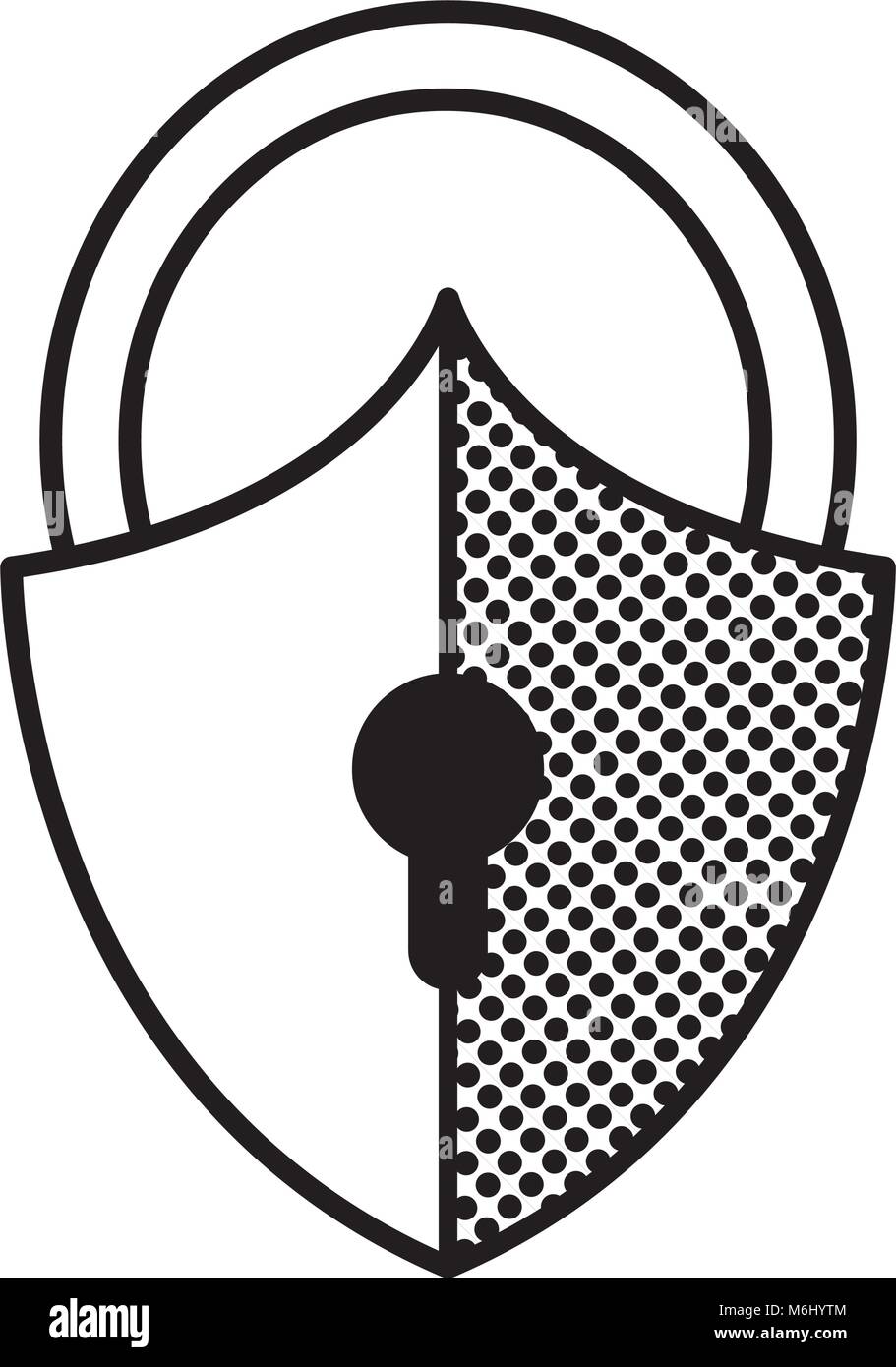 filling texture close padlock shield to security object Stock Vector ...