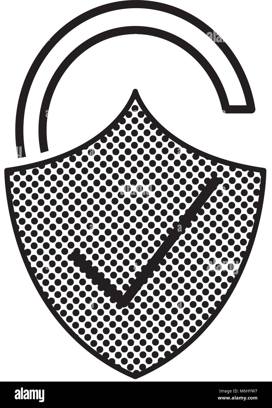 filling texture open padlock shield with good protection Stock Vector ...