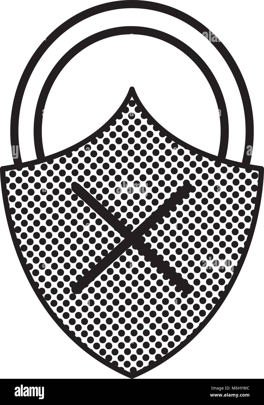 filling texture close padlock shield with bag protection Stock Vector ...
