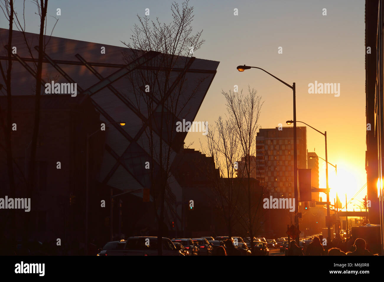 Toronto streets at sunset Stock Photo