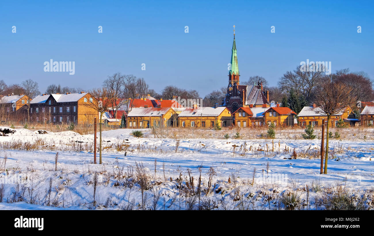 the village Annahuette in Lusatian Lake District, Brandenburg Stock Photo