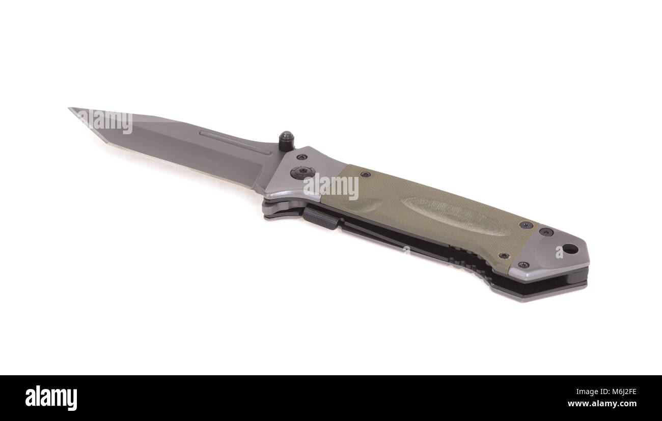 Modern pocket knife, isolated on a white background Stock Photo Alamy