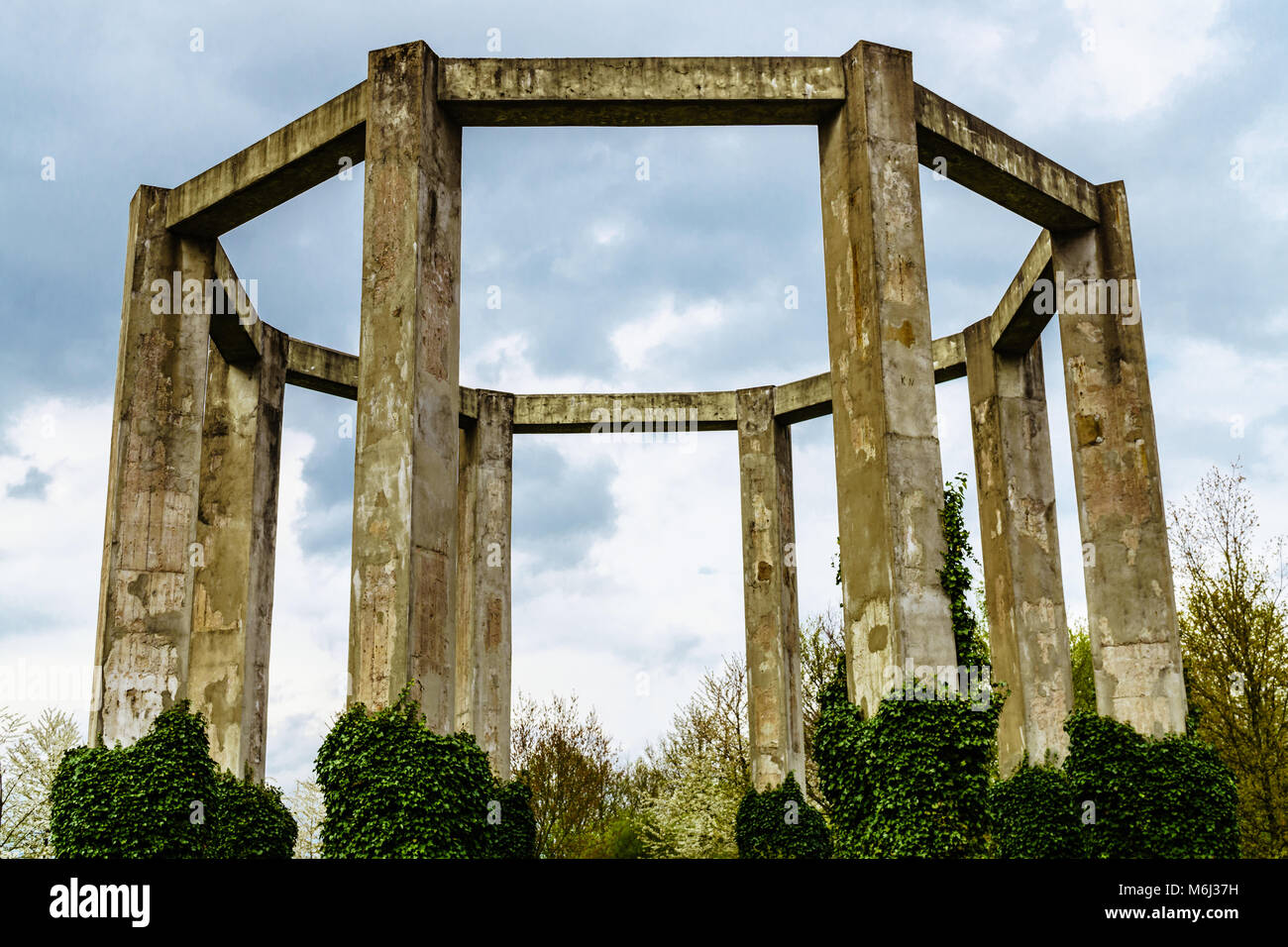The rest of an old gasometer in germany, gelsenkirchen Stock Photo