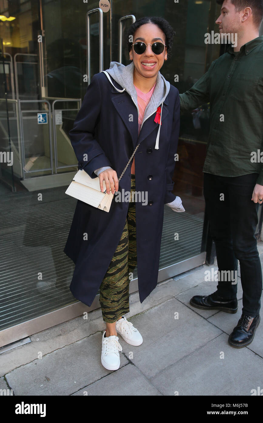 Pearl Mackie arriving at AOL Build LDN to promote her new West End