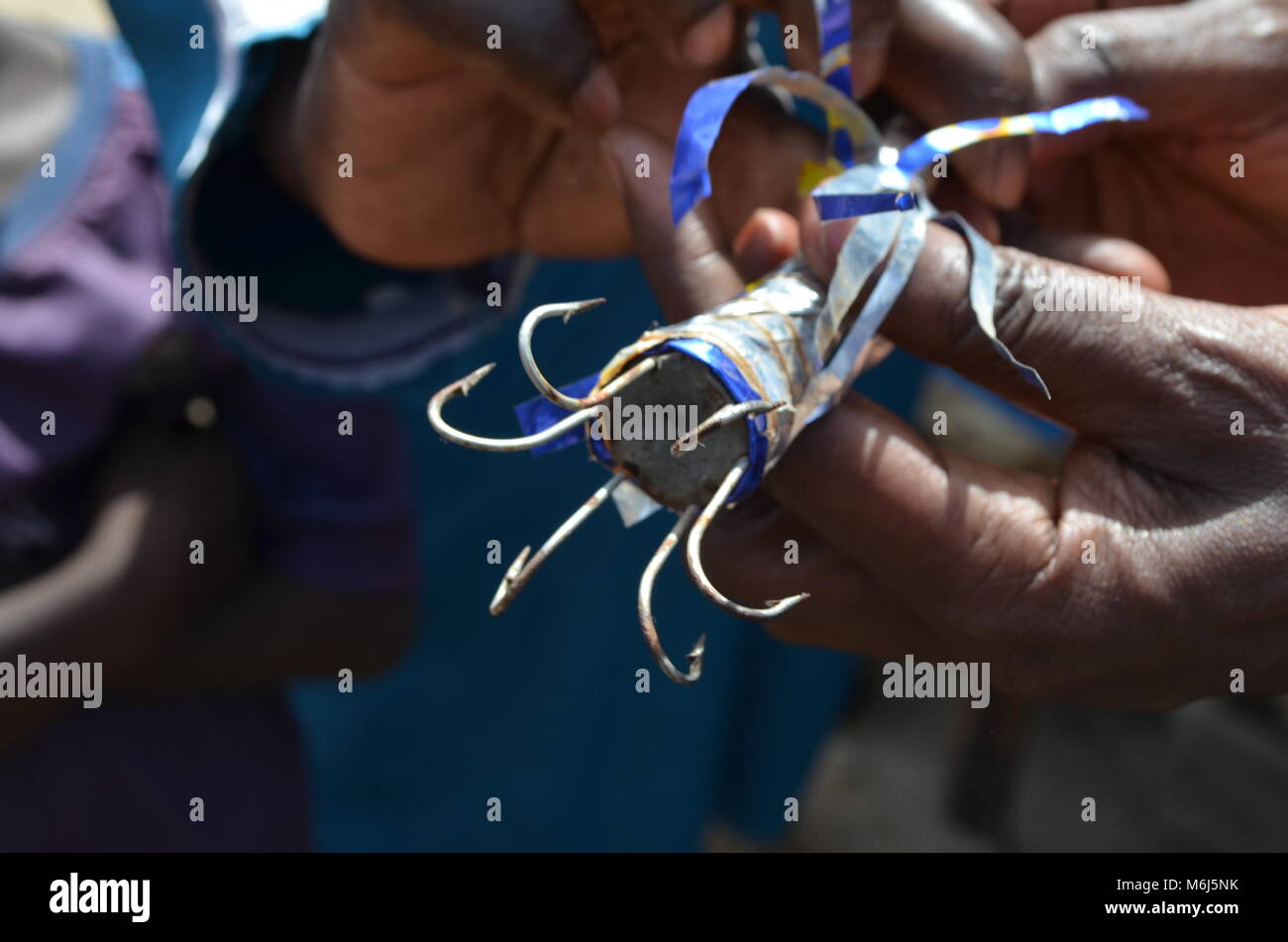 Turlutte, a modified jig used by artisanal fishermen in Senegal to catch octopus Stock Photo