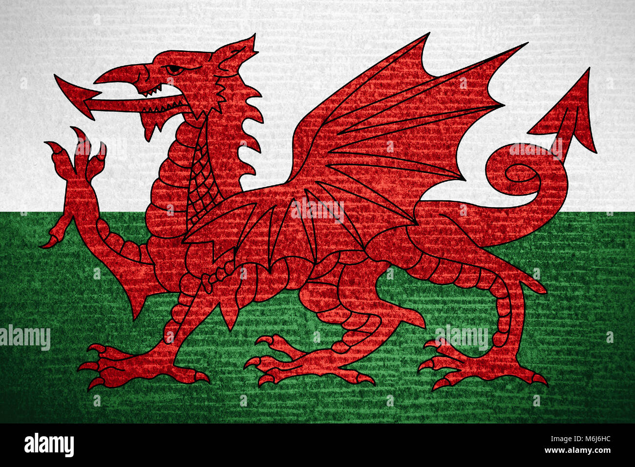 flag of Wales or Welsh banner on row pattern texture Stock Photo - Alamy