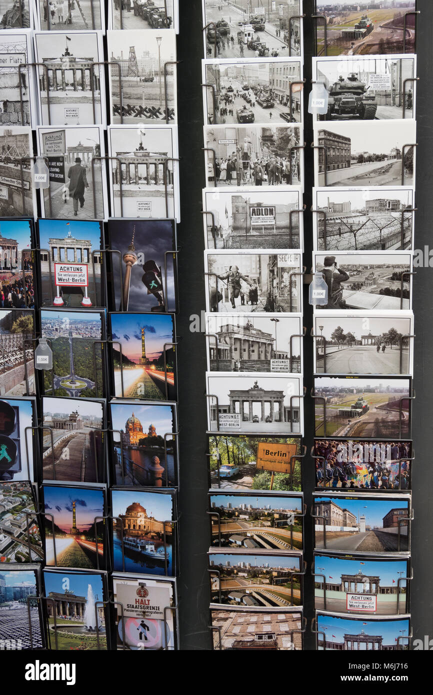 Postcard Stand of old and New Postcards, Berlin, Germany Stock Photo ...