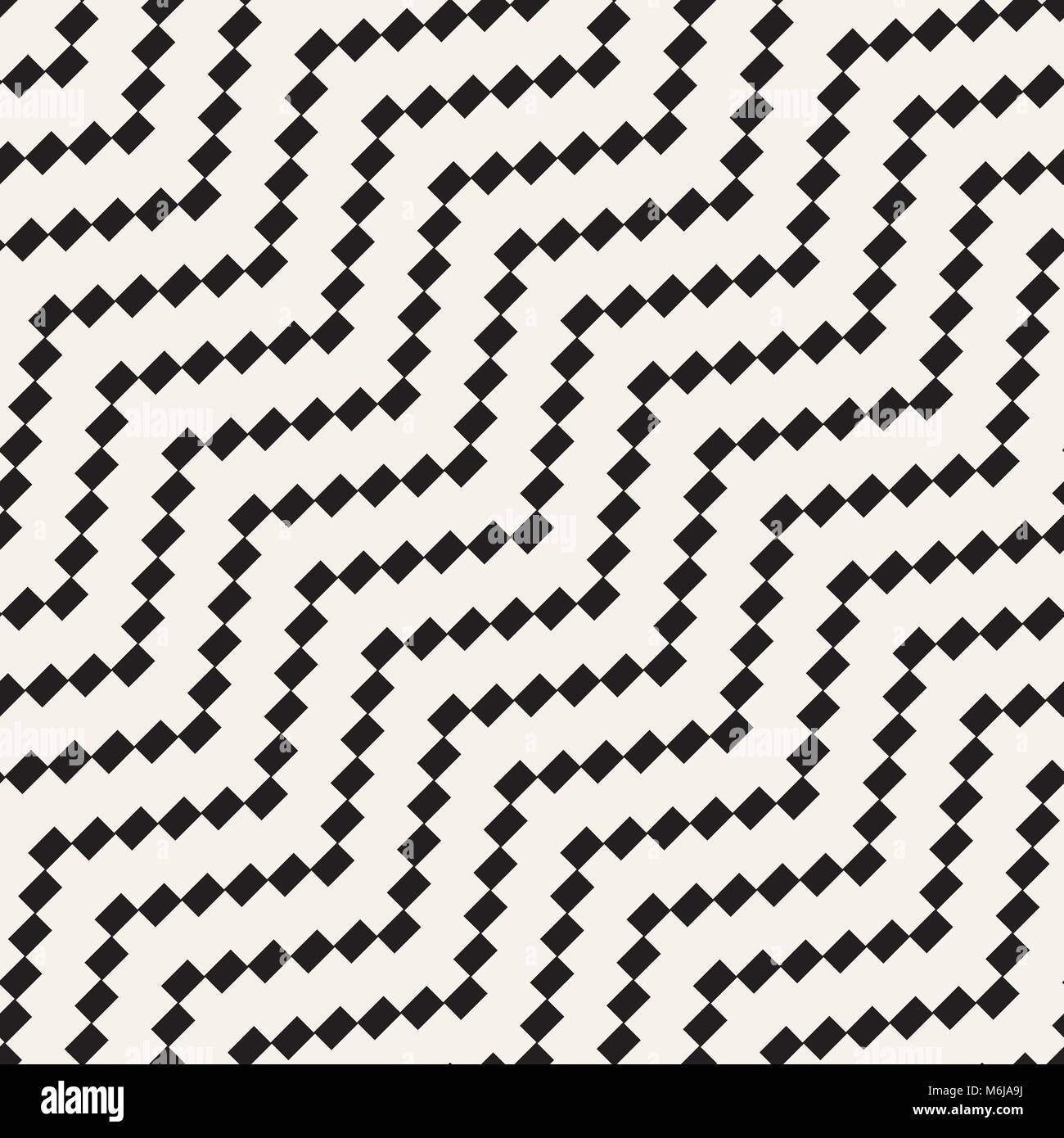 Seamless zig zag geometric pattern. Classic black and white chevron lines tiling. Stock Vector