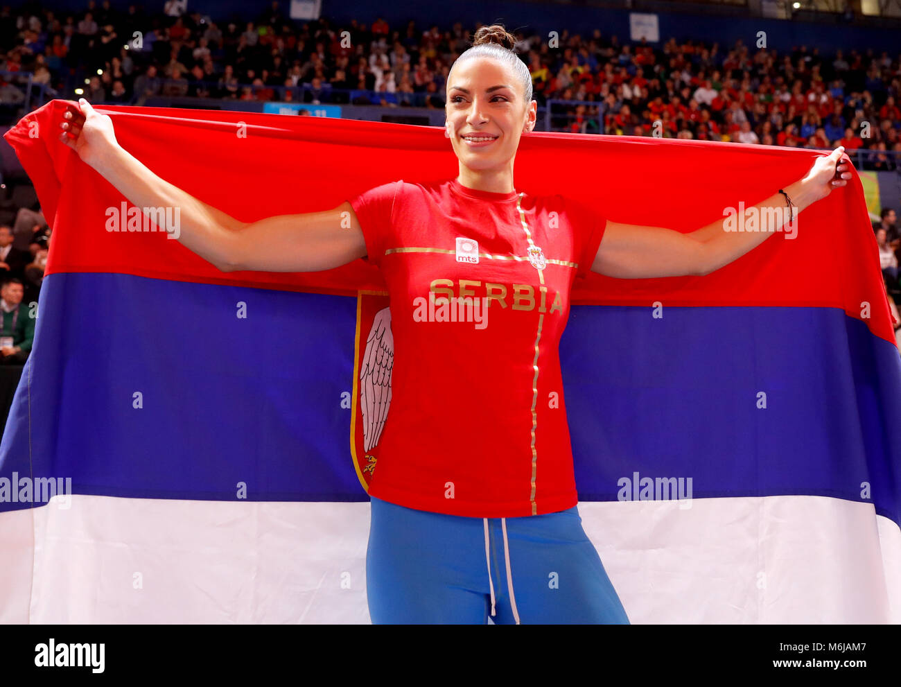 Serbias ivana spanovic celebrates winning gold hires stock photography