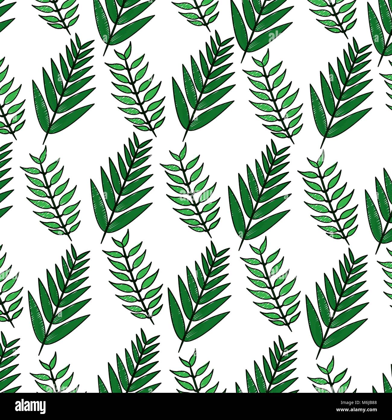 branch leaves plant seamless pattern decoration Stock Vector Image ...
