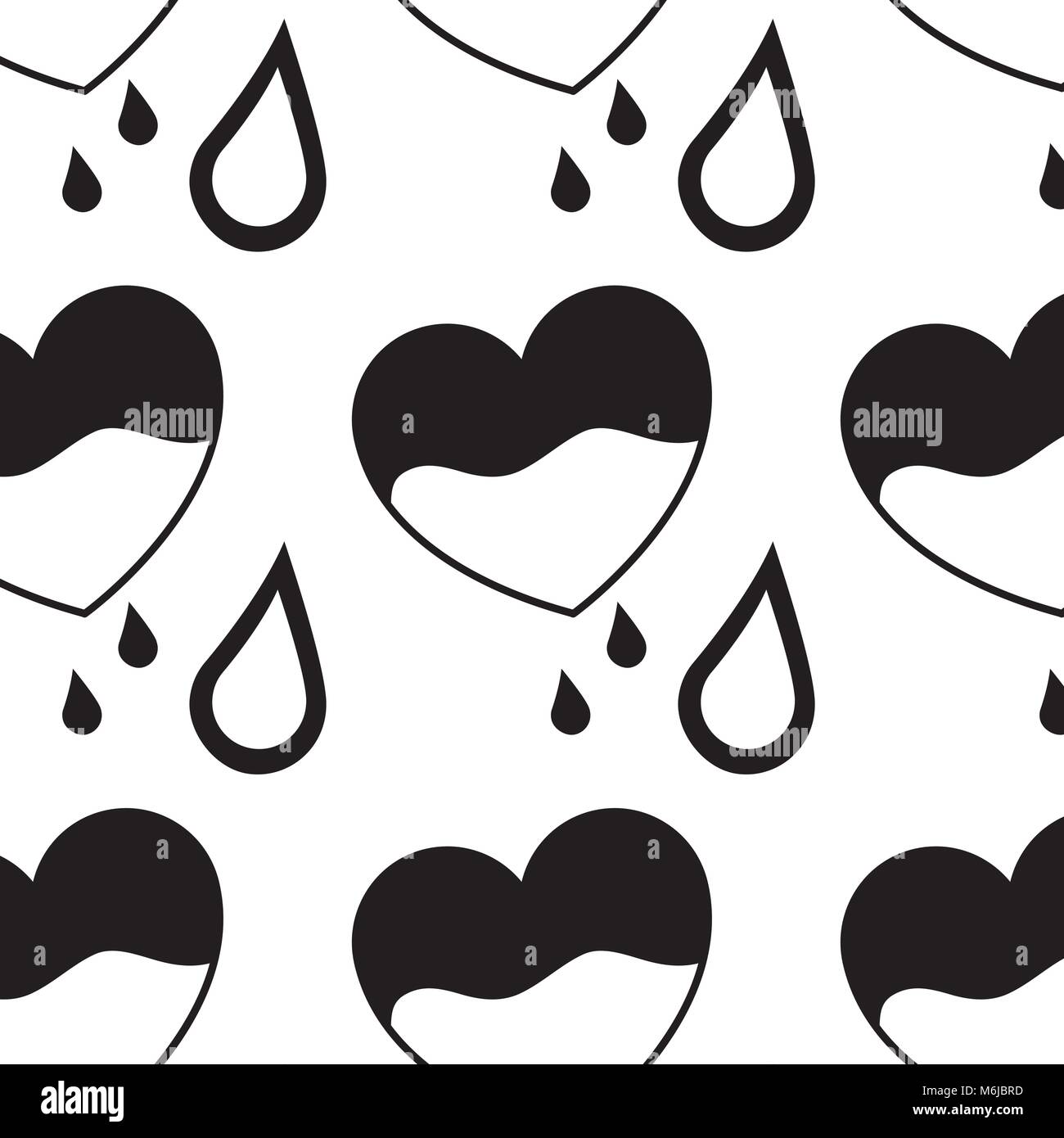 seamless pattern heart blood drops healthcare Stock Vector Image & Art ...