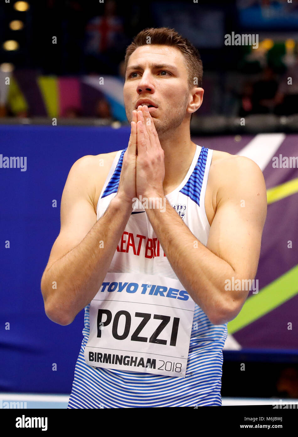 Great Britain's Andrew Pozzi after the final of the Men's 60 metres ...