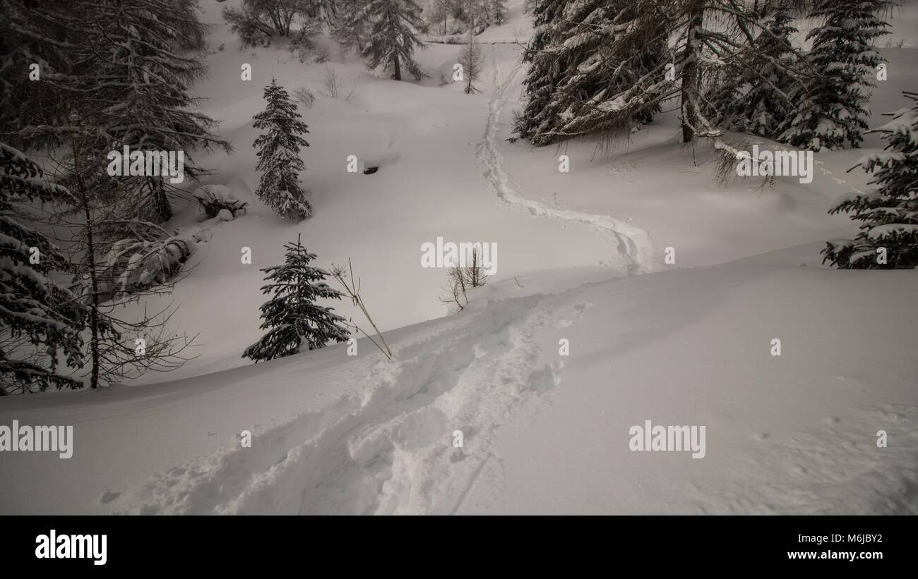 A picture of a winter Hike day in the swiss alps Stock Photo - Alamy