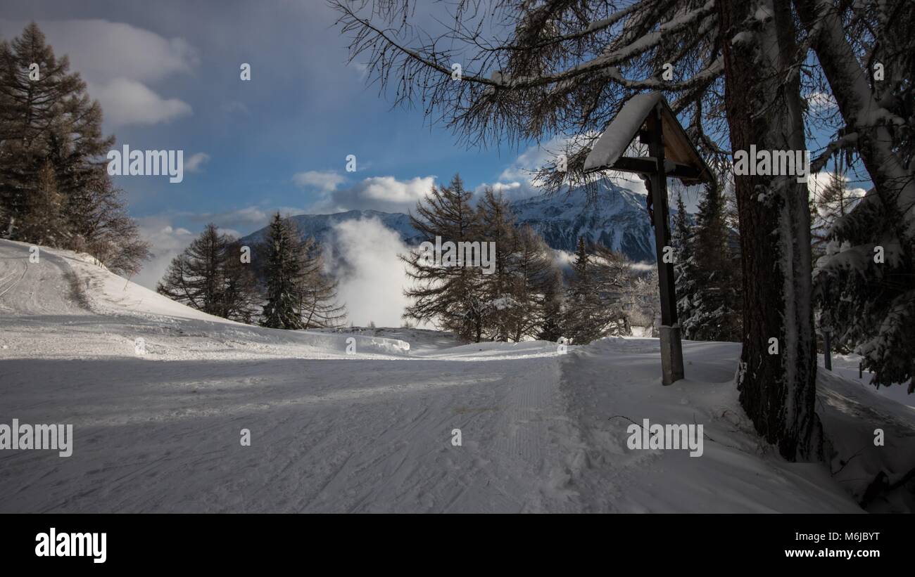 A picture of a winter Hike day in the swiss alps Stock Photo - Alamy