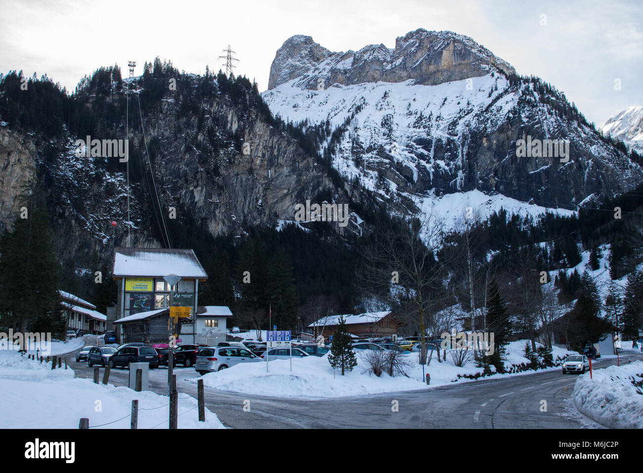 A picture of a winter Hike day in the swiss alps Stock Photo - Alamy