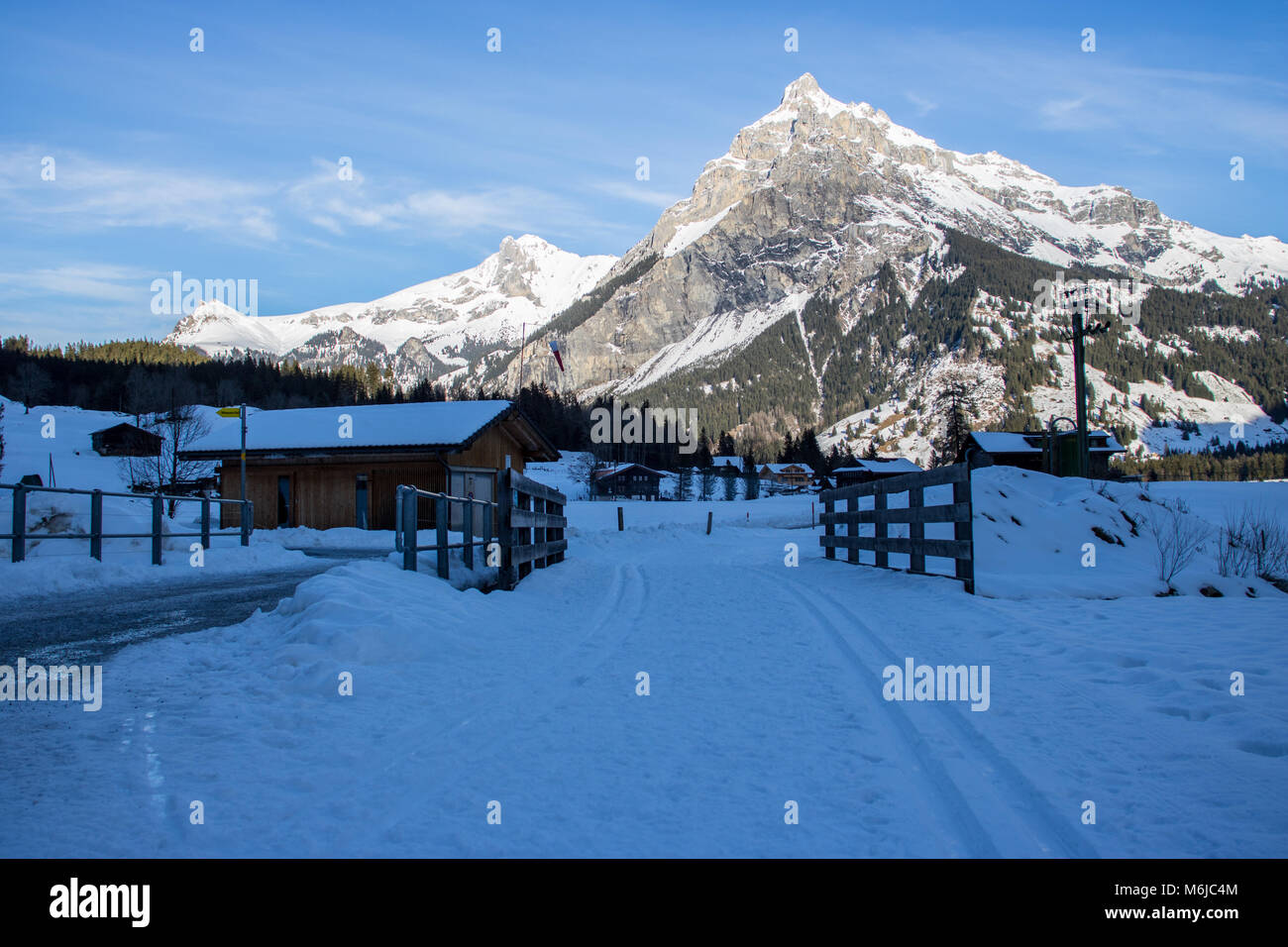 A picture of a winter Hike day in the swiss alps Stock Photo - Alamy