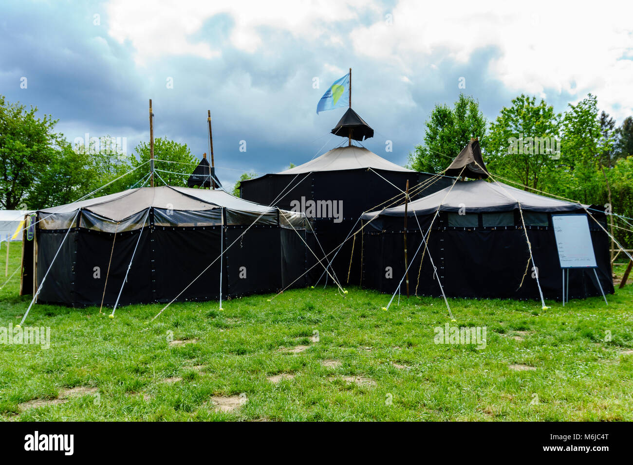 Tents at summer camp scouts Stock Photo - Alamy