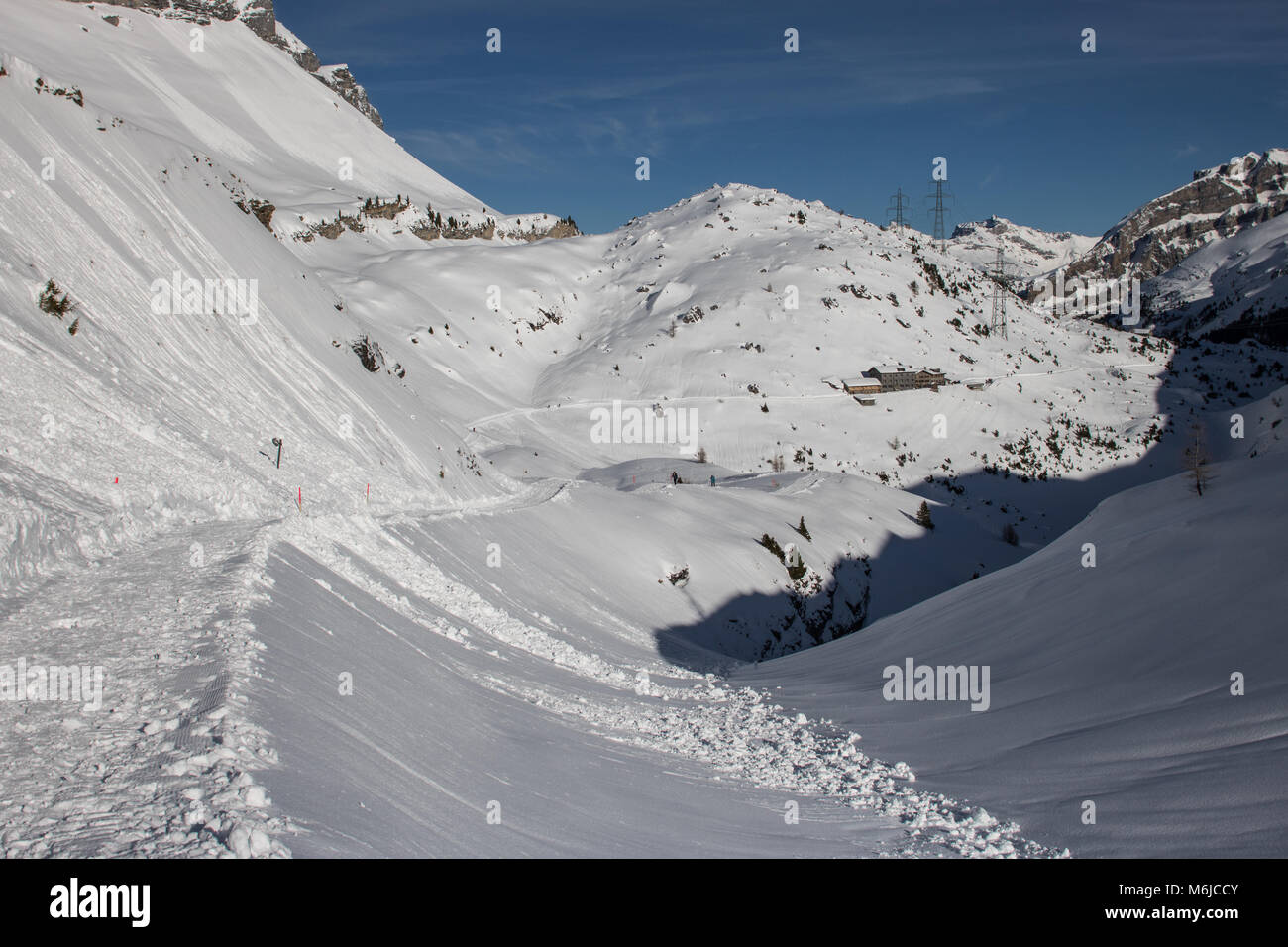 A picture of a winter Hike day in the swiss alps Stock Photo - Alamy